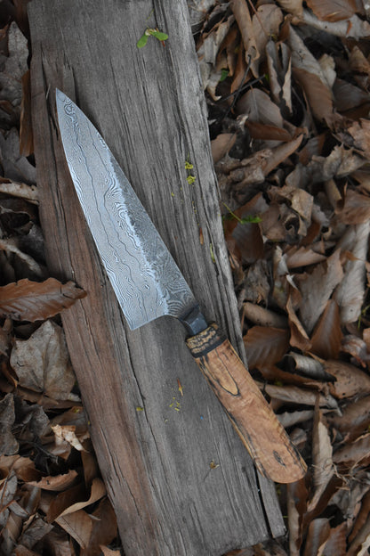 168mm Damascus Wa Chef