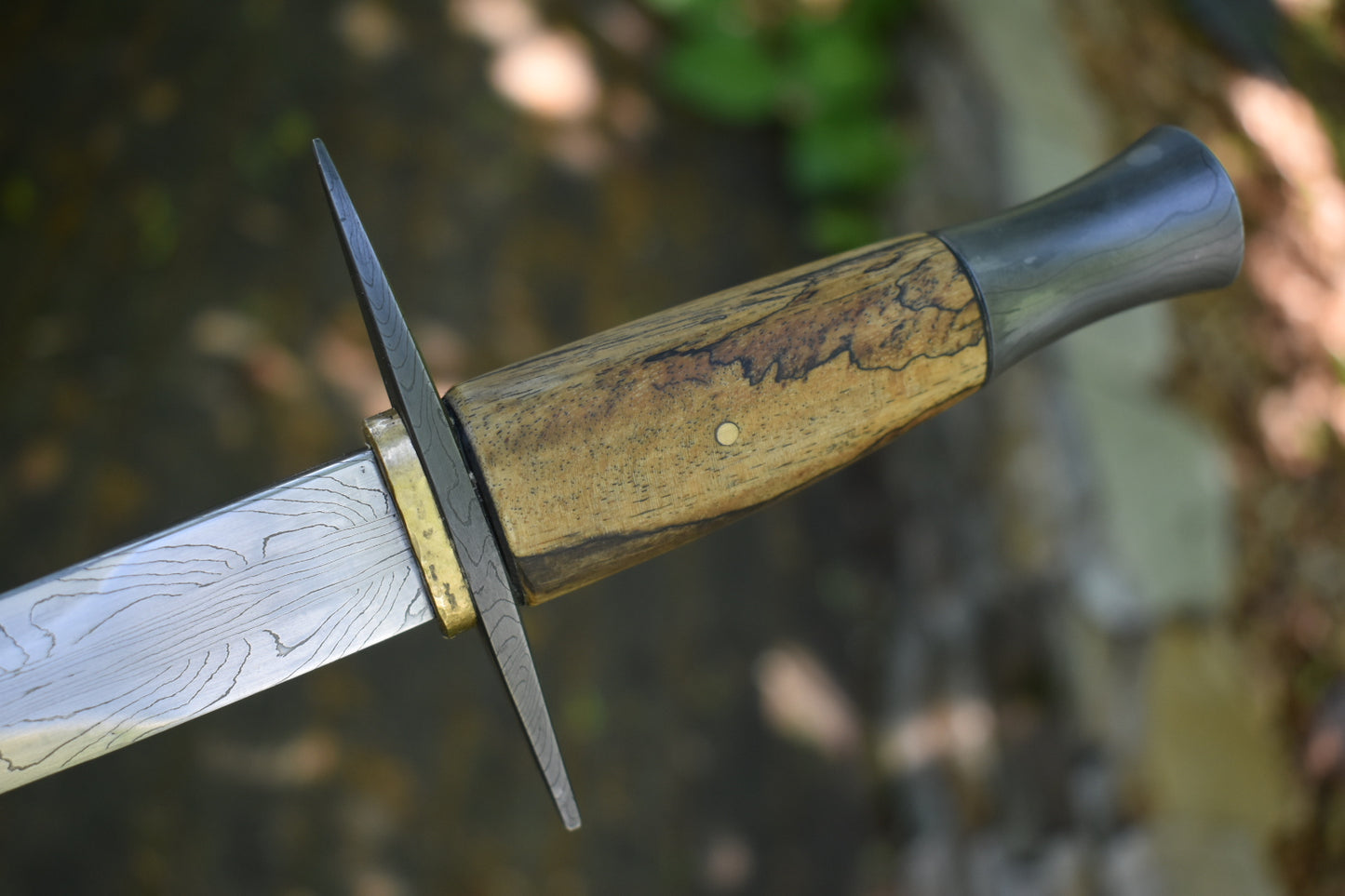 Mosaic Damascus Dagger with Sheath