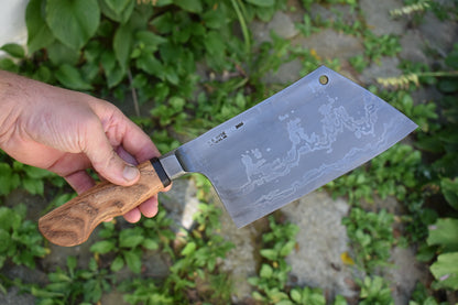 212mm Integral Damascus Cleaver