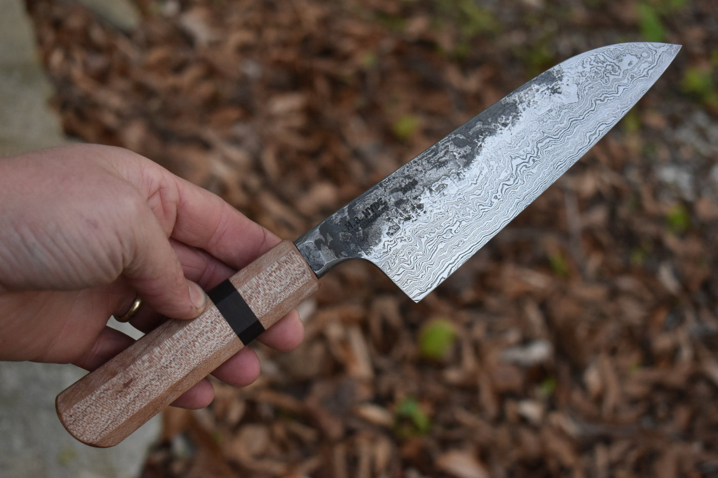 161mm Damascus Wa Santoku
